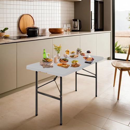 4ft White Plastic Folding Table Q2451
