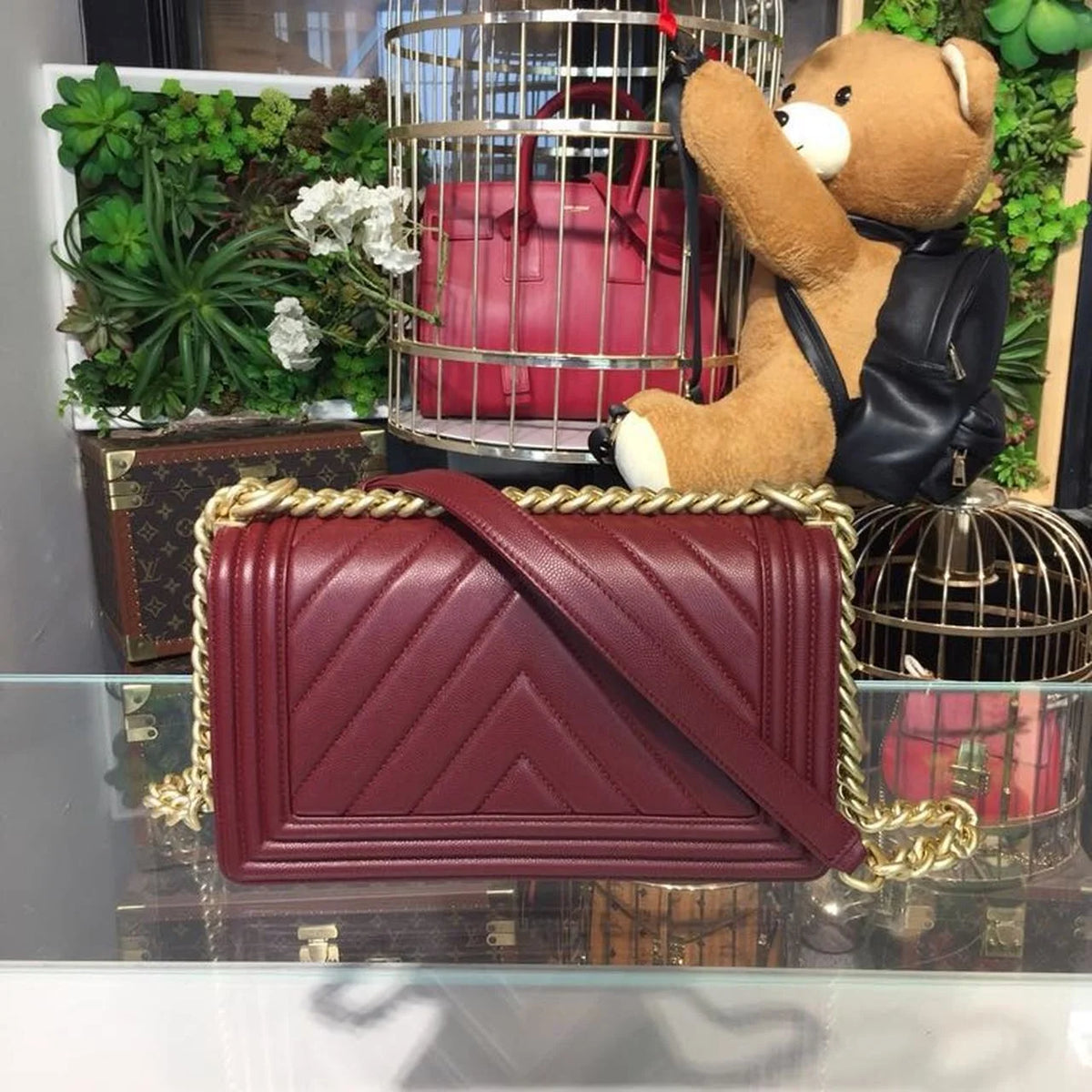 Burgundy Shoulder and Crossbody Bag P78165