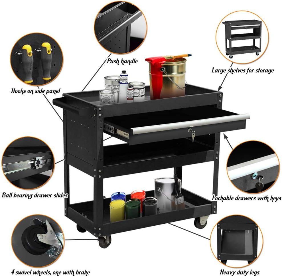 Heavy Duty Rolling Tool Cart with Wheels and Drawers G54542
