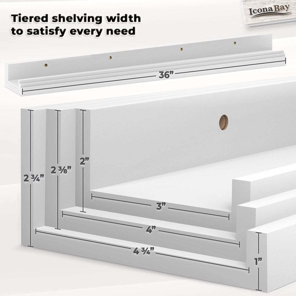 Floating Shelves, Set of 3 Wall Shelves J91202