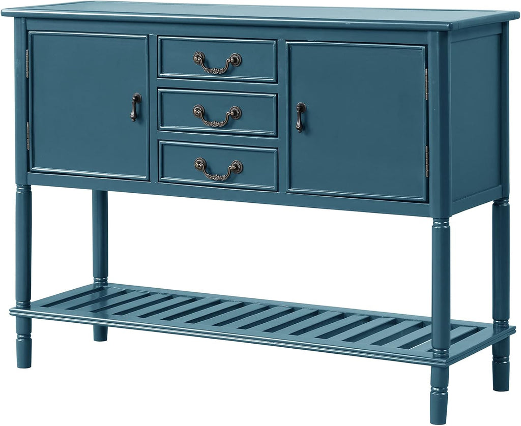 Solid Wood Console Table with 3 Drawers, 2 Cabinet and 1 Shelf I485036