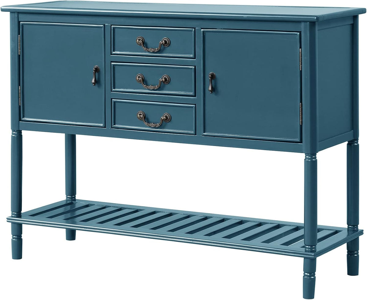 Solid Wood Console Table with 3 Drawers, 2 Cabinet and 1 Shelf I485036