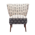 Cream Charcoal Accent Chair with Wooden Legs V93558
