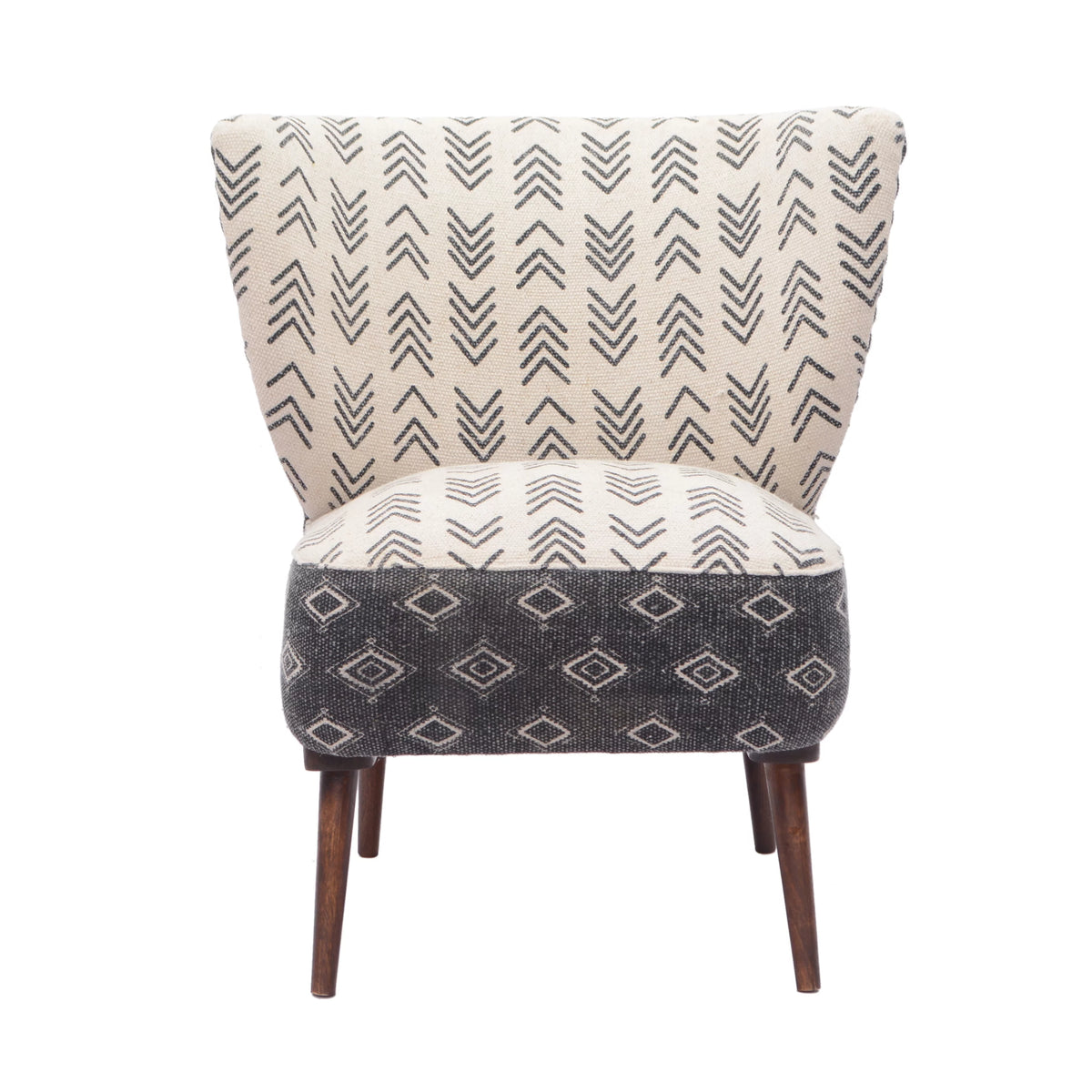 Cream Charcoal Accent Chair with Wooden Legs V93558