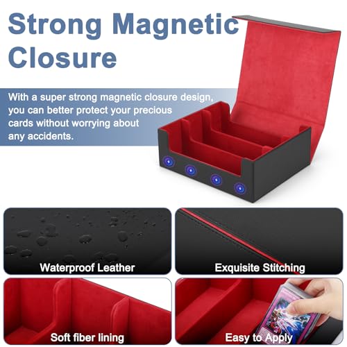 Trading Card Storage Box 1800+ Leather Magnetic Closure T74523