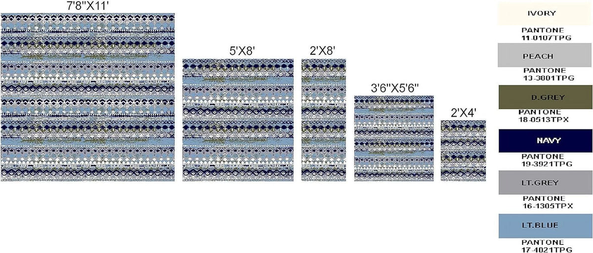 Light Blue Geometric Pattern Rug A76846