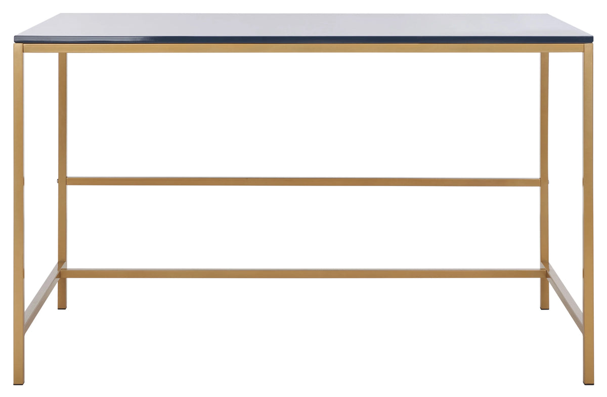 Navy Gold Wood Writing Desk T464618