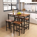 5-Piece Counter Height Pub Dining Set with Foot Support E561