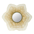 27" Brown Starburst Framed Wall Mirror D1120