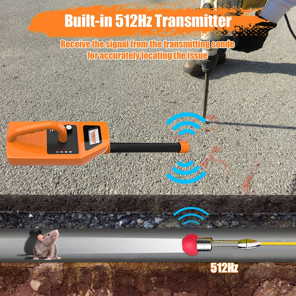 100ft IP68 Waterproof Sewer Inspection Camera with 512Hz Sonde and 7 LCD Monitor K670