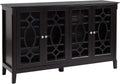Wood Sideboard Buffet Cabinet with 4 Glass Doors R504401