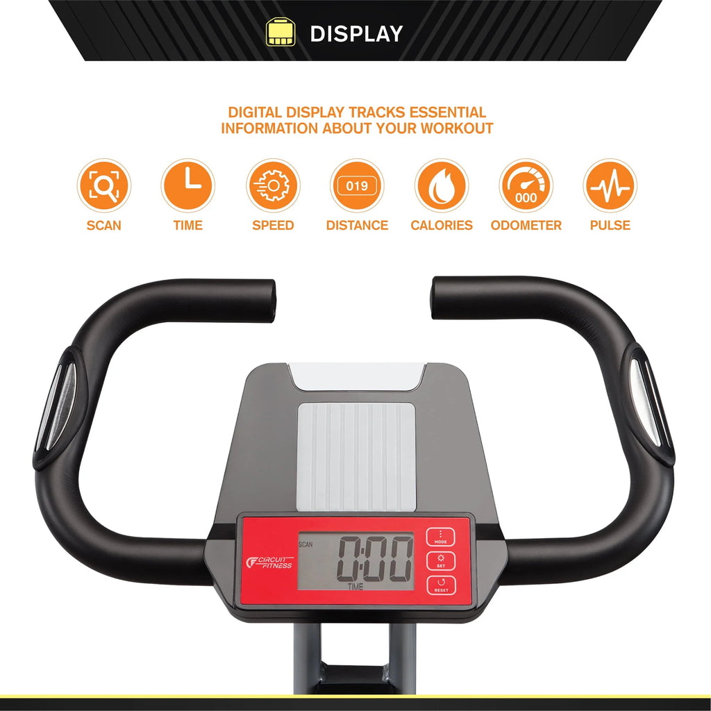 Folding Upright Exercise Bike with Adjustable Resistance L3375