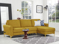 Yellow Velvet Sectional Loveseat and Chaise S33565