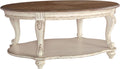 Antique White & Brown Coffee Table O86818