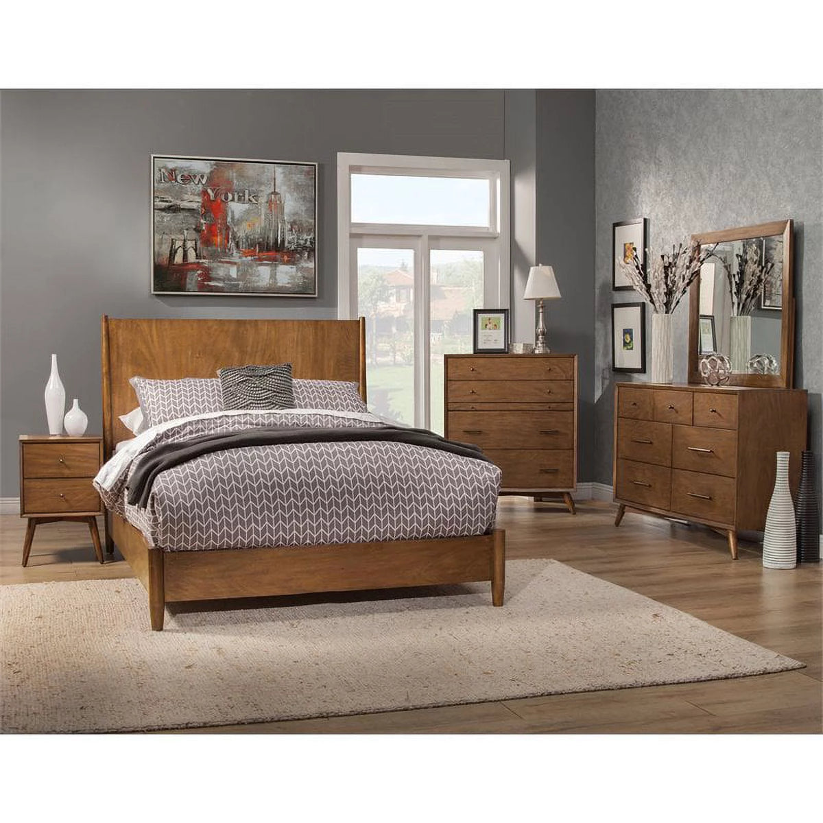 3 Piece Set with TV Console Panel Bed & Nightstand S61533