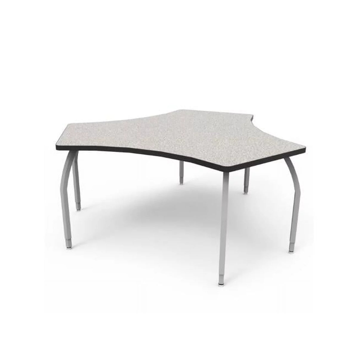Diamond Desk with Grey Nebula Laminate & 3 Adjustable Silver Legs E3447
