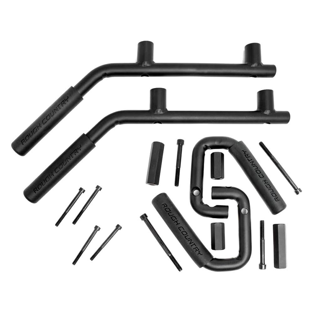 Jeep Solid Steel Grab Handle Set Black F325