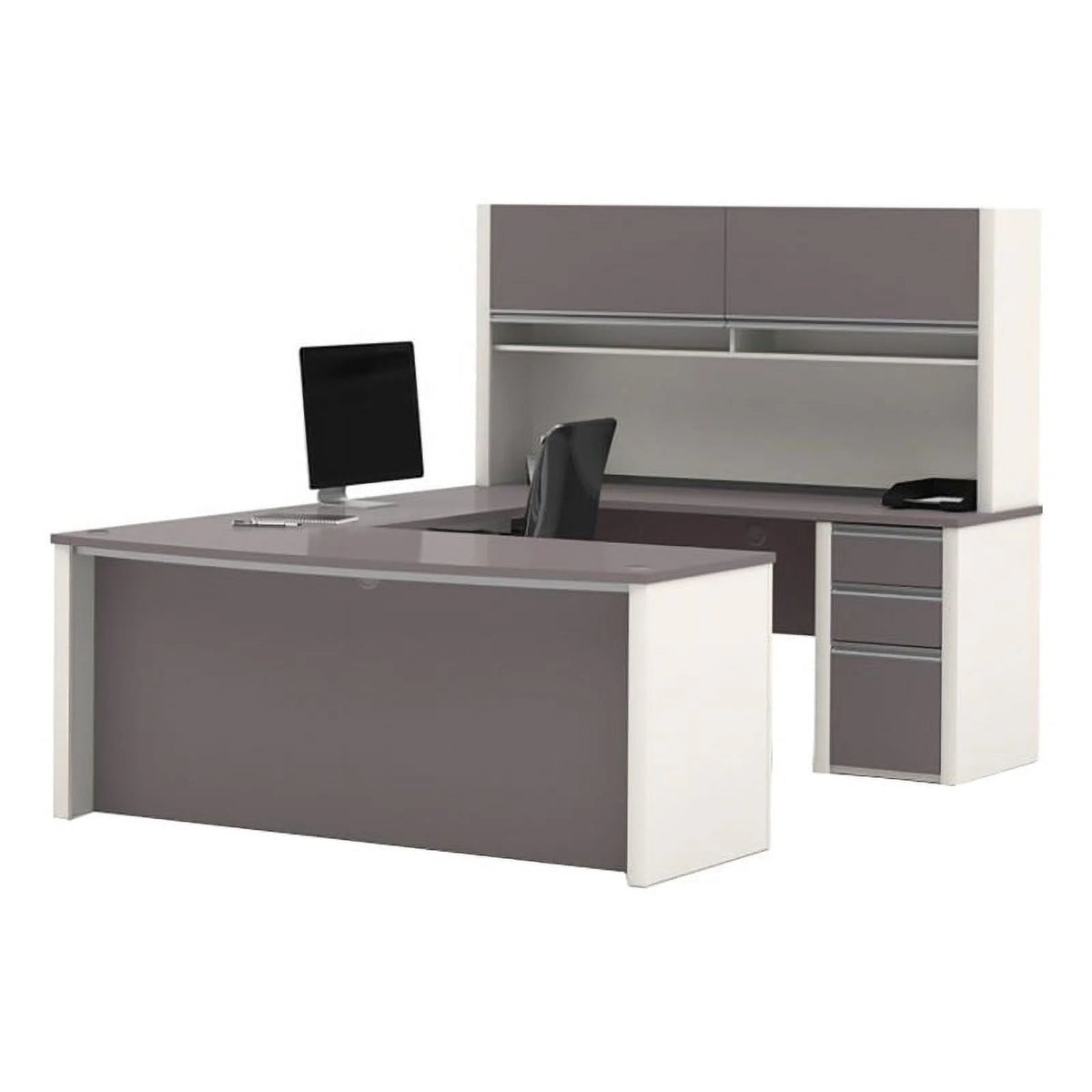 Contemporary Wood U-Shaped Workstation Q49019