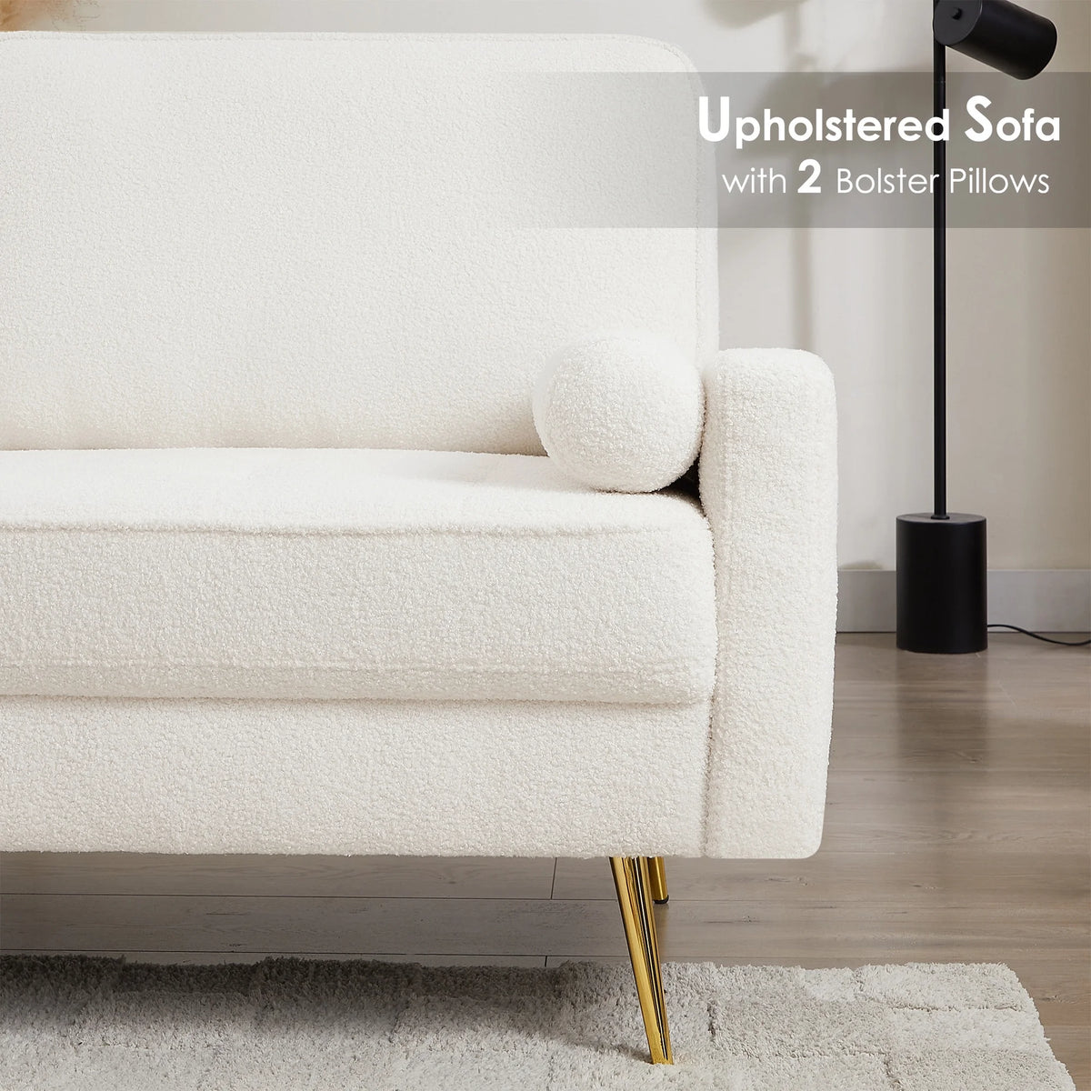 2 Seater Boucle Sofa with 2 Pillow V154474