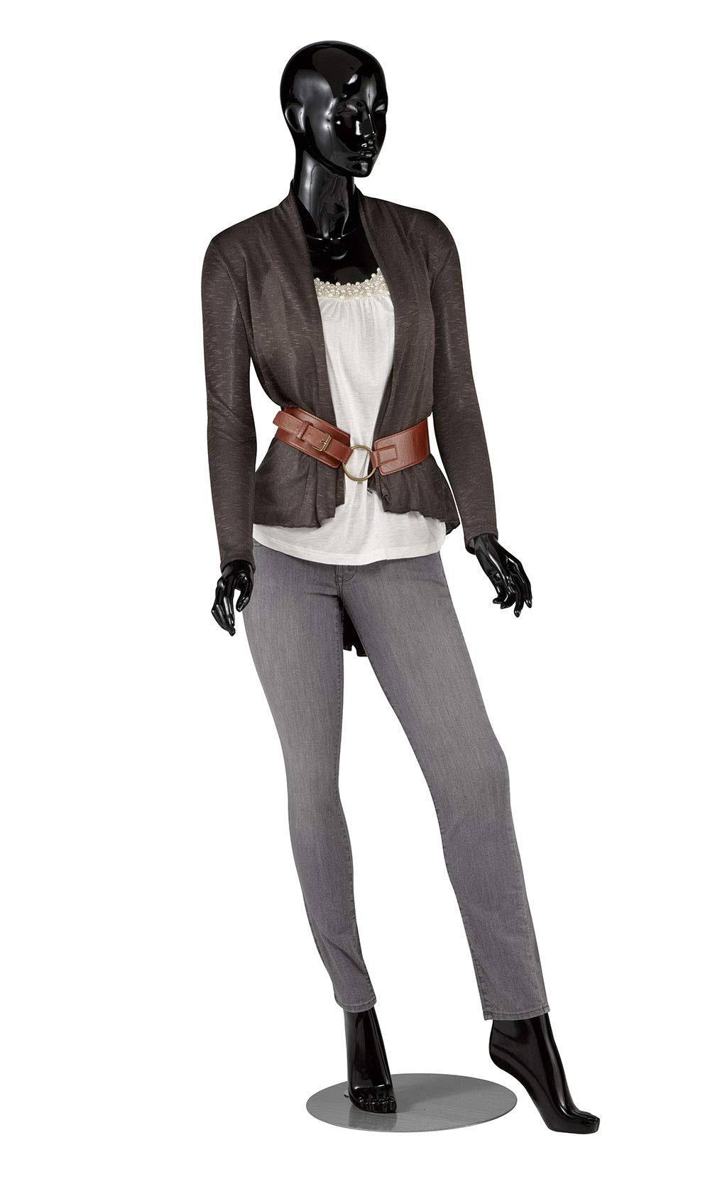 Glossy Black Fiberglass Mannequin with Base I18085