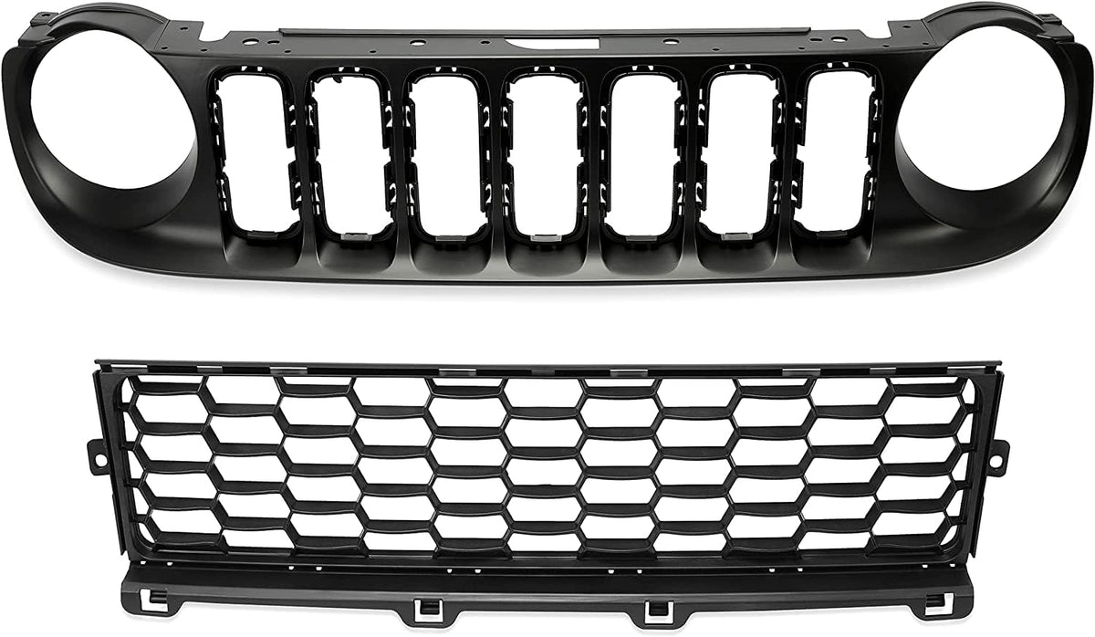 Black 2pcs Front Grille and Lower Grille I62446