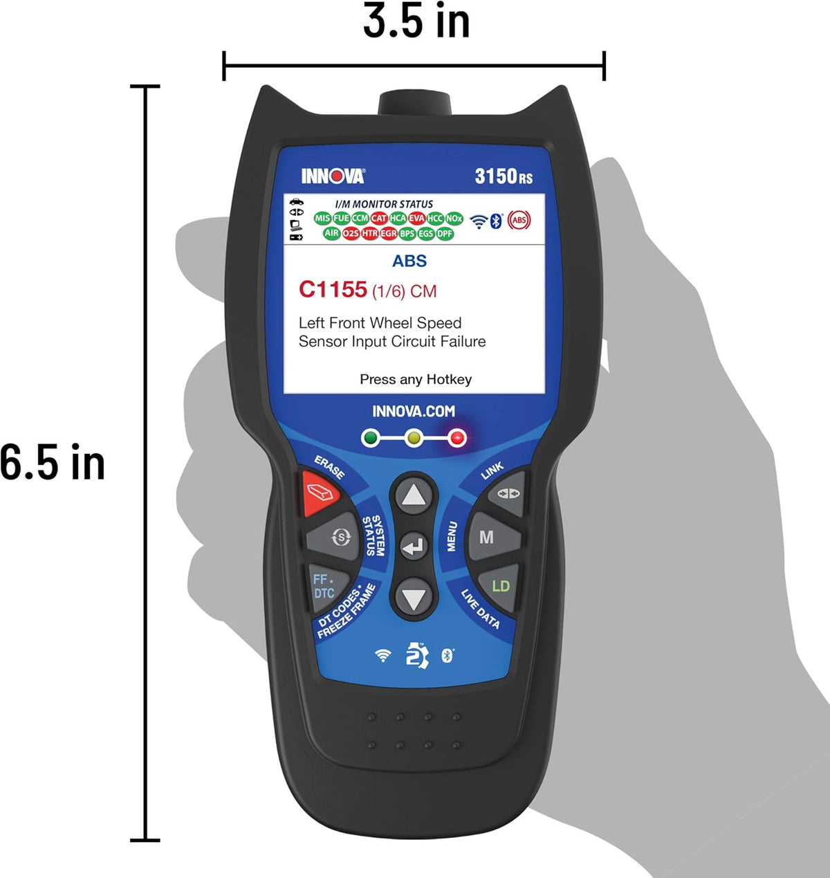 OBD2 Scanner Car Code Reader with ABS SRS Live Data N10466