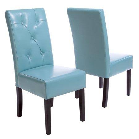 Teal Bonded Leather Dining Chair Set of 2 A56041