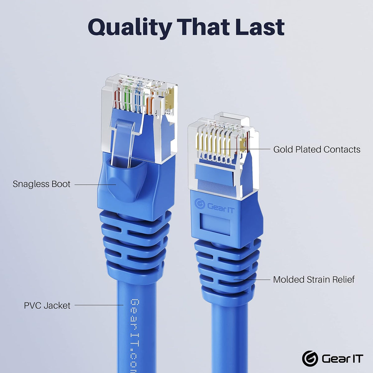 Cat 6 Ethernet Cable 1 ft 100-Pack Blue D5579
