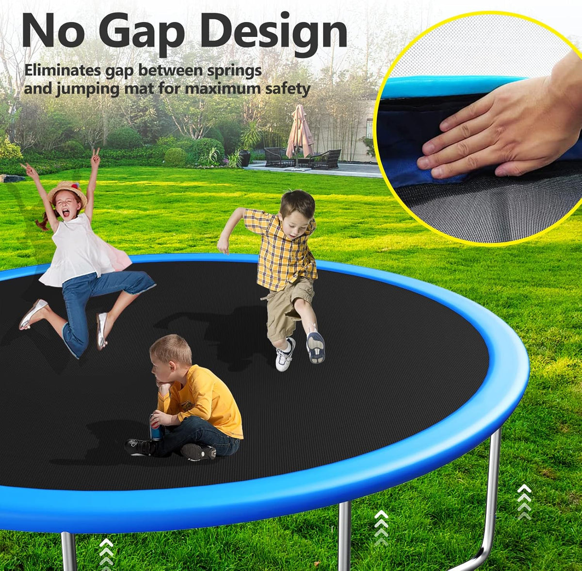 15FT Trampoline with Enclosure Net, Basketball Hoop and Ladder U1588