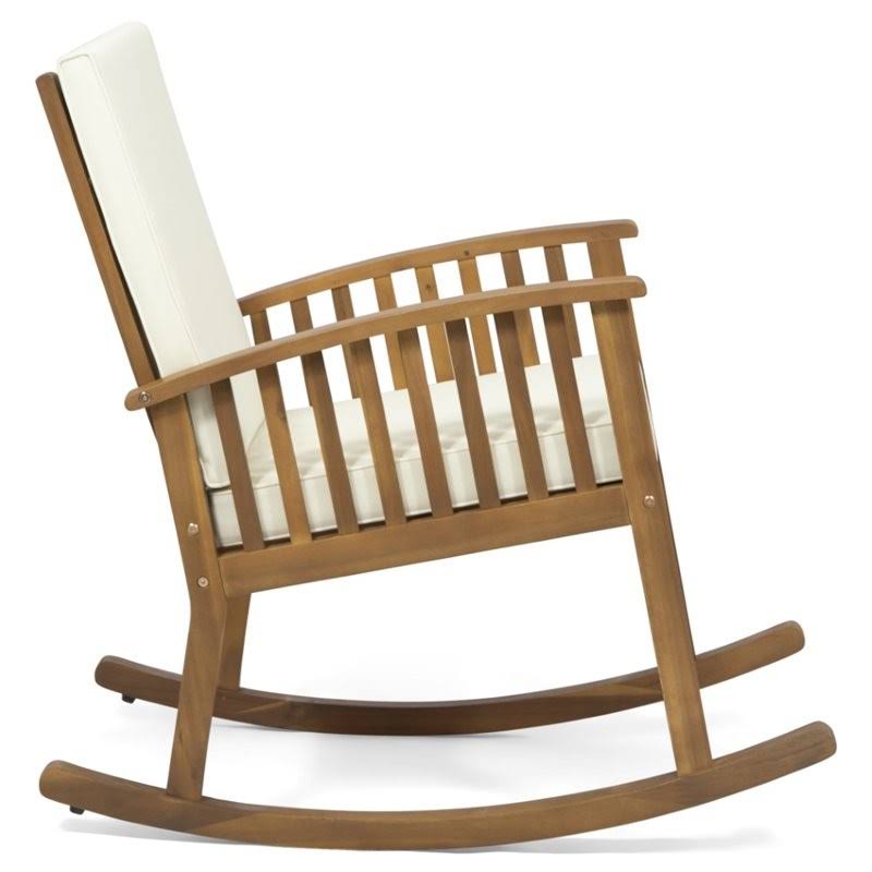 Brown Acacia Wood Rocking Chair Set of 2 R354
