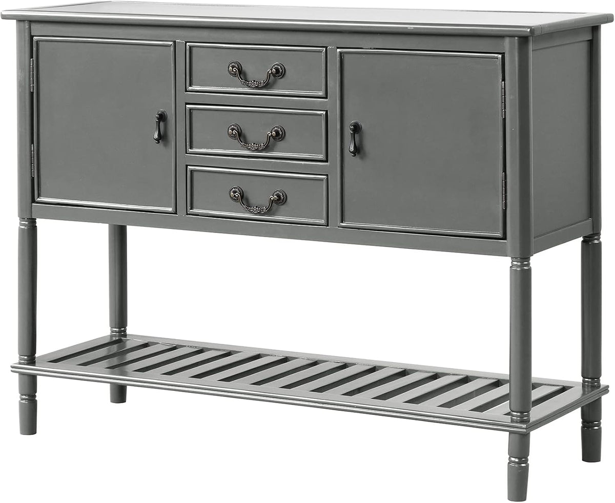 Solid Wood Console Table with 3 Drawers, 2 Cabinet and 1 Shelf I485036