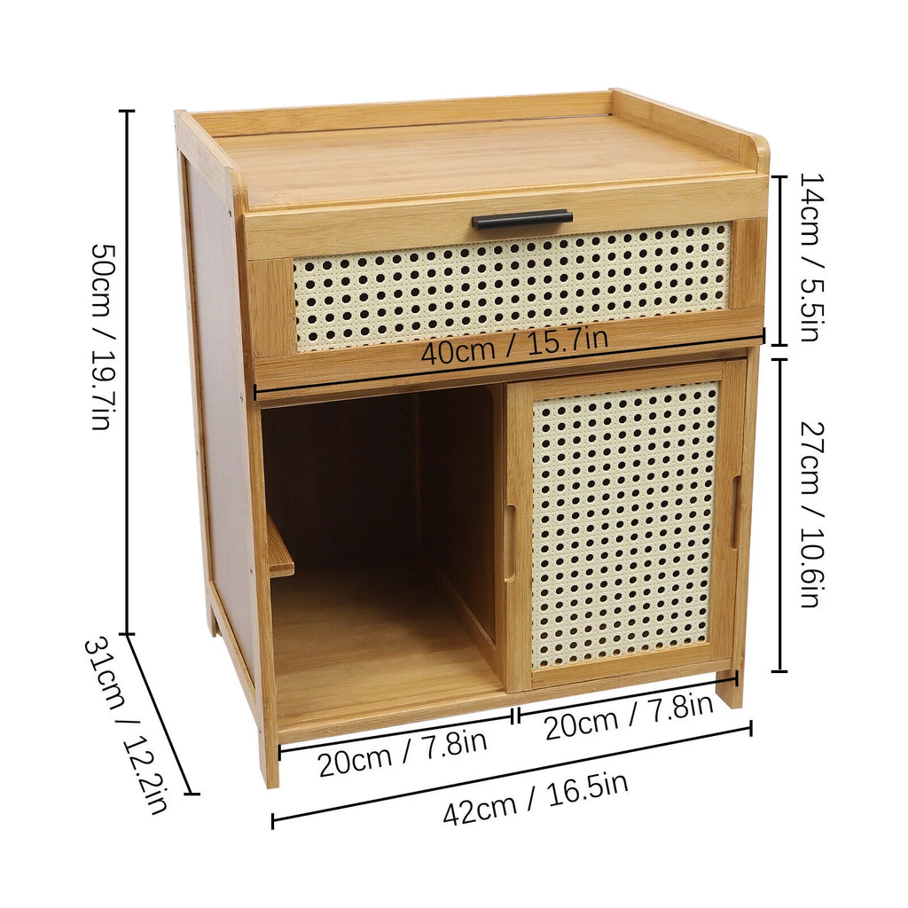 Bamboo Nightstand with Drawer J6354