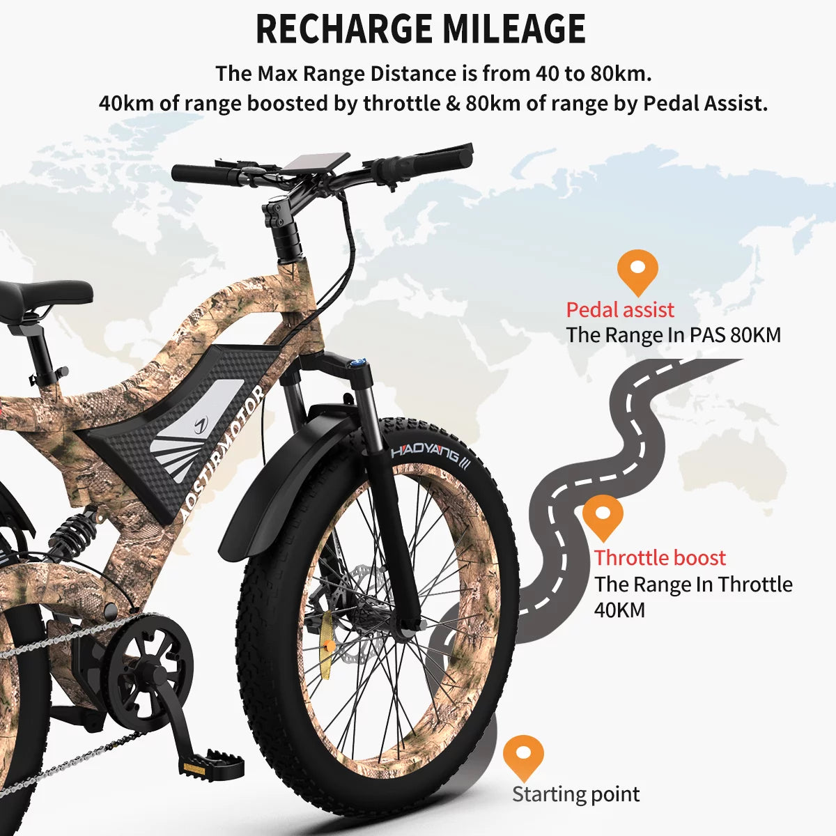 26" 1500W Fat Tire Electric Mountain Bike K52301