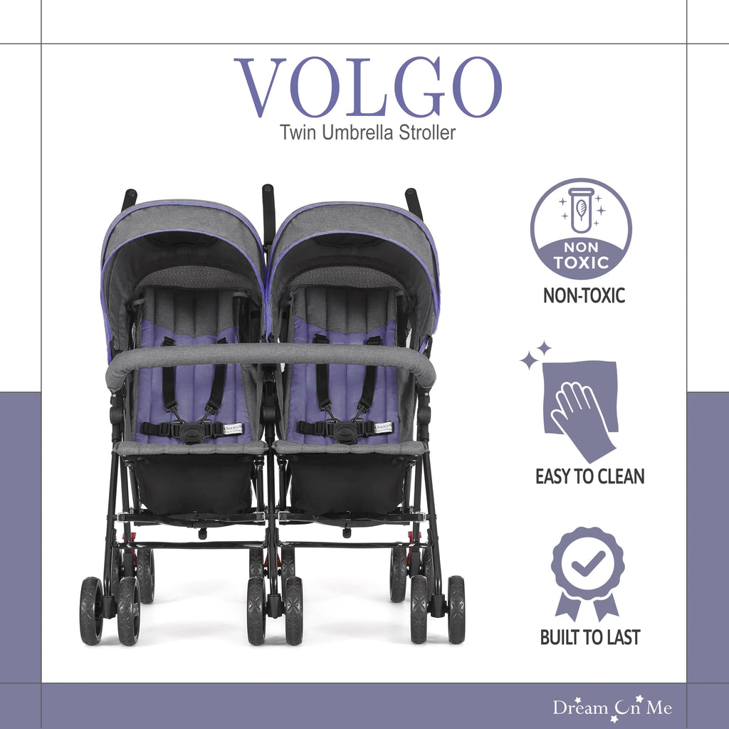 Lightweight Compact Double Umbrella Stroller with Storage Basket and Adjustable Canopy U56710