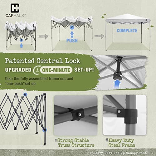 12ft x 12ft White Pop Up Canopy Tent with Wheeled Carry Bag G3729
