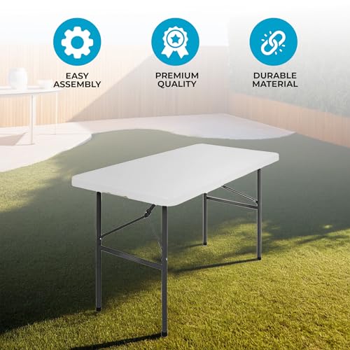 4ft White Plastic Folding Table Q2451