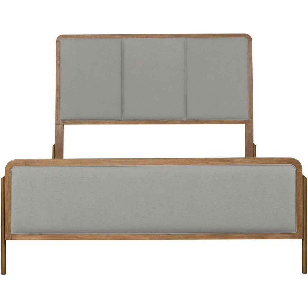 King Size Wood Bed with Padded Upholstery E229