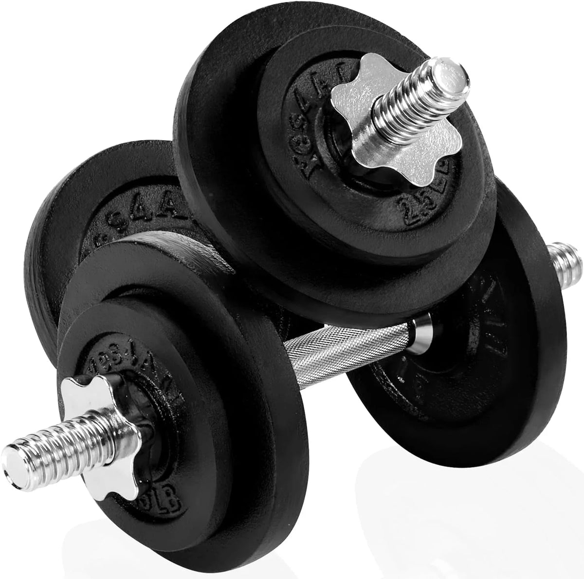 60 lbs Adjustable Cast Iron Dumbbell Set G26911