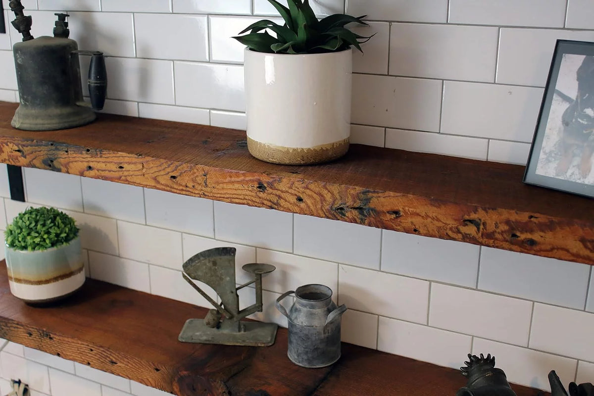 Reclaimed Wood Mantel Shelf 54" L x 8" D A116