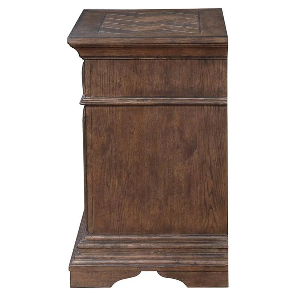 Solid Wood 3-Drawer Nightstand in Brushed Walnut M233