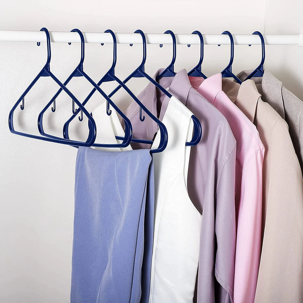 60 Pack Navy Blue Plastic Clothes Hangers A208064