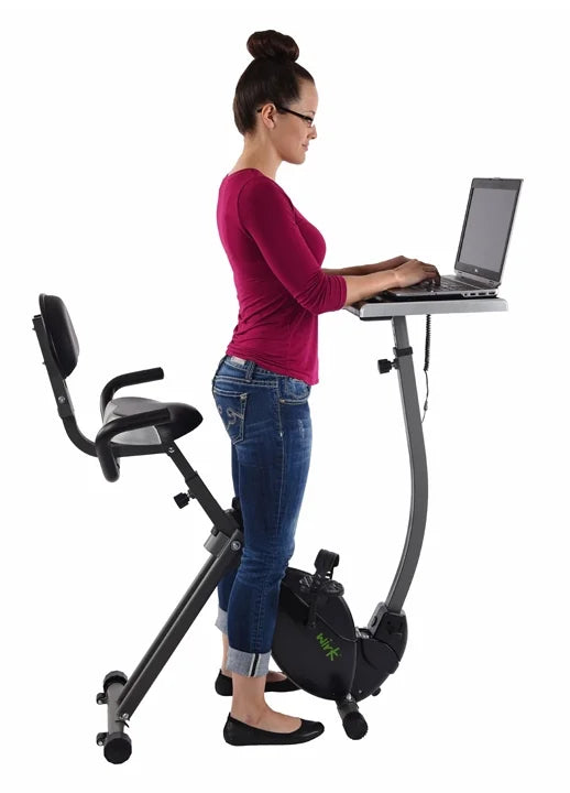 Upright Exercise Bike Workstation and Standing Desk H6181