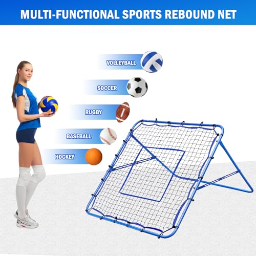 4x4FT Volleyball Rebounder Net with 2 x 6-Angle Quick Adjustments I406