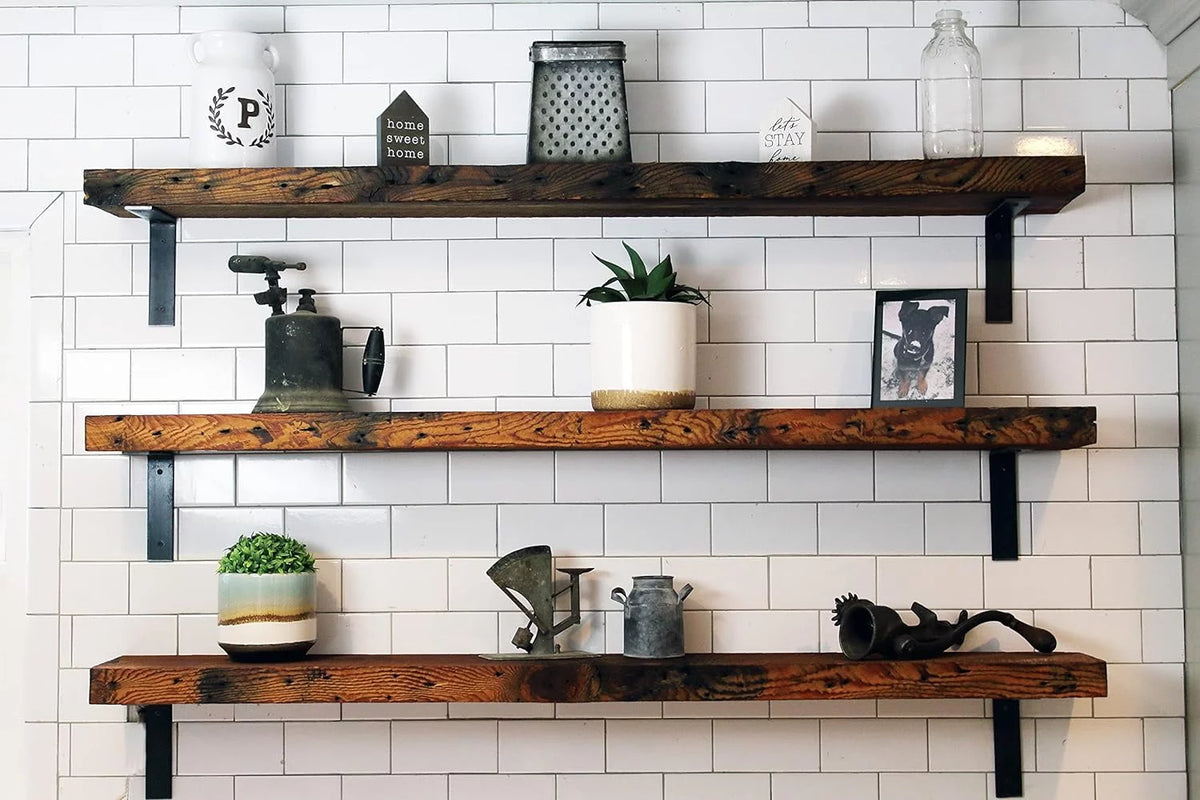Reclaimed Wood Mantel Shelf 54" L x 8" D A116