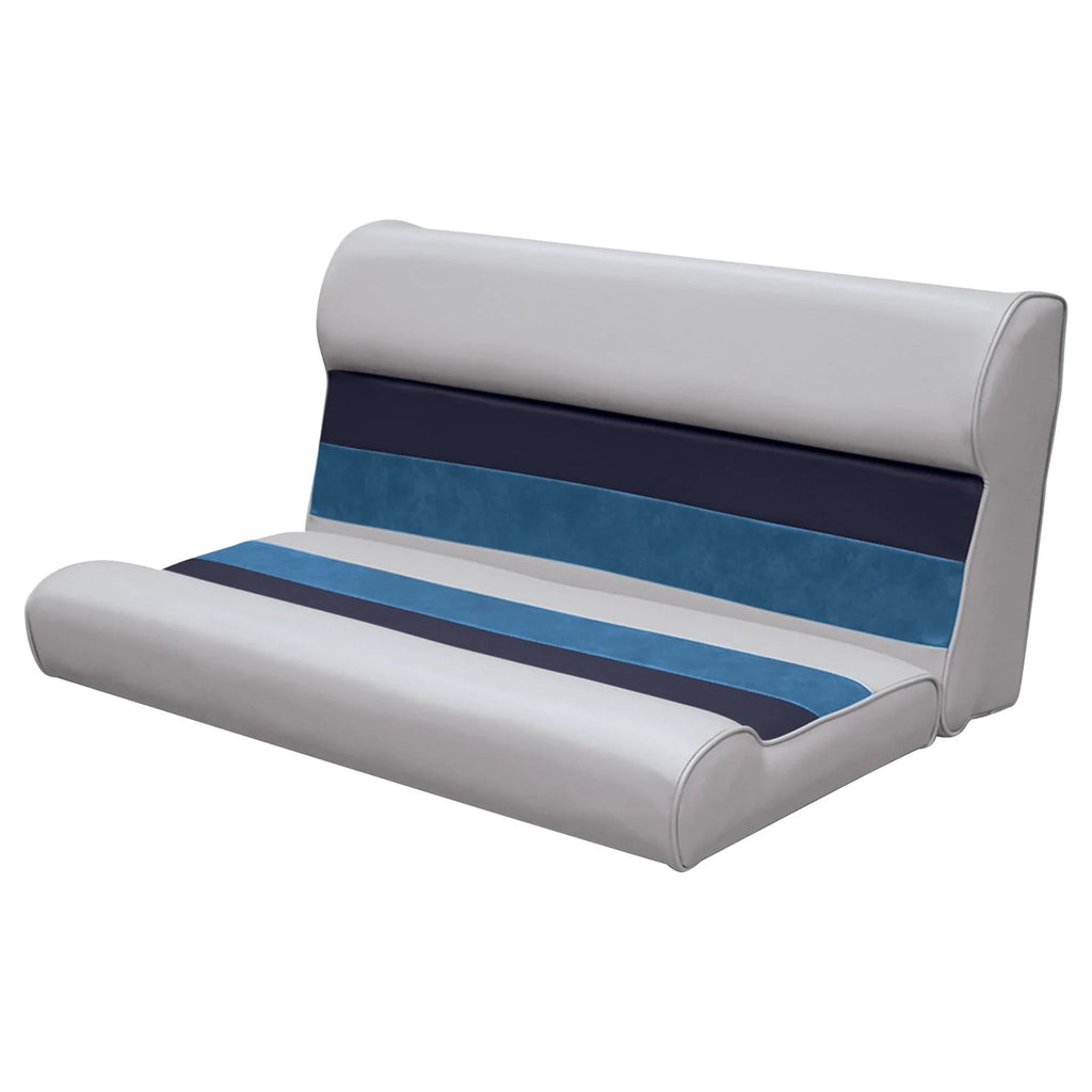 Gray Navy Blue Boat Seat and Backrest Cushion Set Q3359