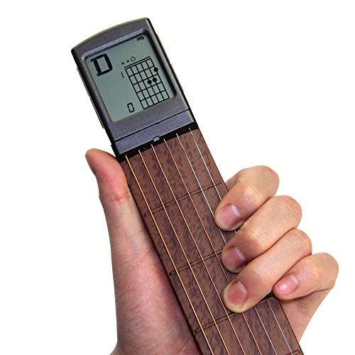 Portable Guitar Chord Practice Tool with Rotatable Chords Chart Screen H2420