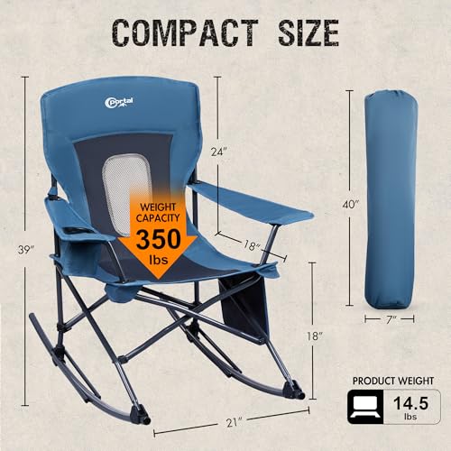 Folding Camping Rocking Chair with Cup Holder and Carry Bag B509