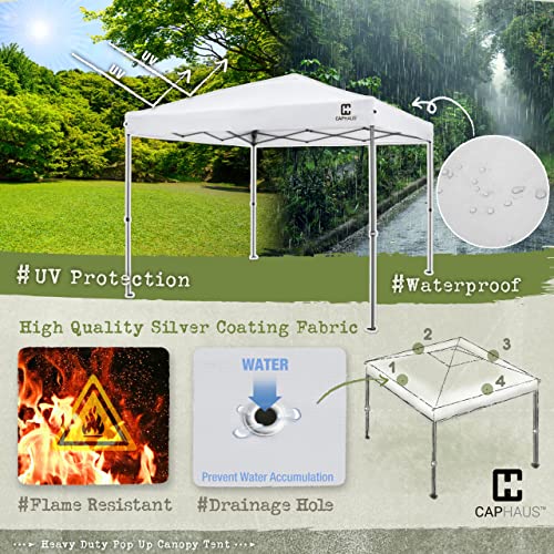 12ft x 12ft White Pop Up Canopy Tent with Wheeled Carry Bag G3729