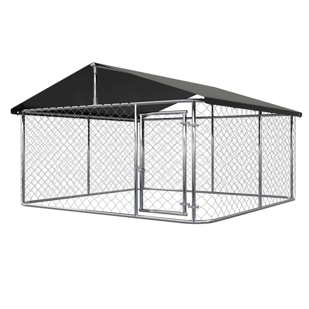 Outdoor Dog Kennel Heavy Duty with Galvanized Chain Link H324844