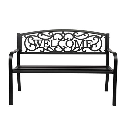 Black Metal Outdoor Bench B1559